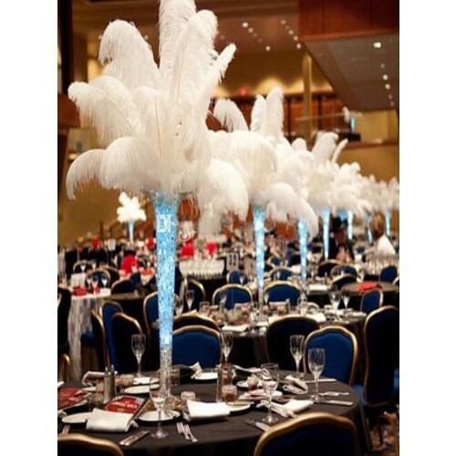 100 pcs Per lot 10-12 inch White Ostrich Feather Plume Craft Supplies Wedding Party Table Centerpieces Decorations