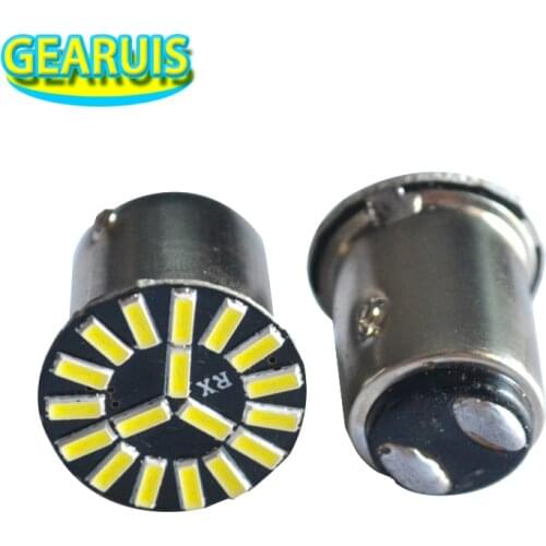100pcs S25 1157 BAY15D 18 SMD 4014 LED P21/5W White Car Auto Tail Brake Backup Parking Stop Light Bulb Lamp DC 12V car styling