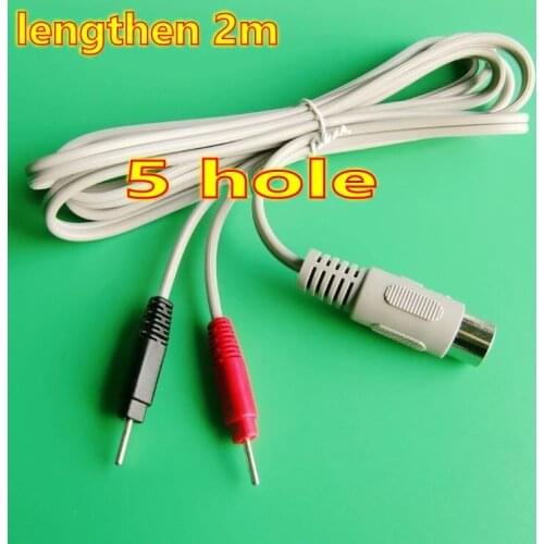 1000PCS Jack DC Head 5 hole TENS Cables 2-pin Electrode Lead Wires Plug 2.0mm For TENS/EMS Machines and base