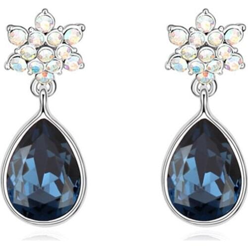 11.11 Korean Drop Earrings Jewelry Made with Austrian Crystal For Women Wedding Earrings Bijoux Accessories Best Jewellery Gift