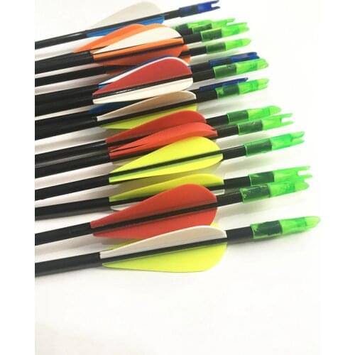 12Pcs 31'' Fiberglass Arrow 4 Color OD 6mm For Recurve Bow Spine 700 For Longbow Hunting Archery