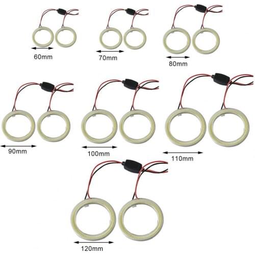 2Pcs/Set 9-14V COB LED Angel Eyes Car Auto Vehicle Rings Head Light Bulb Lamp