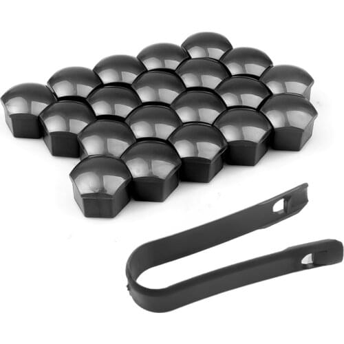 20pcs 17mm Wheel Nut Bolt Head Cover Cap Protective Bolt Caps Exterior Decoration Protecting Bolt Rims Silver