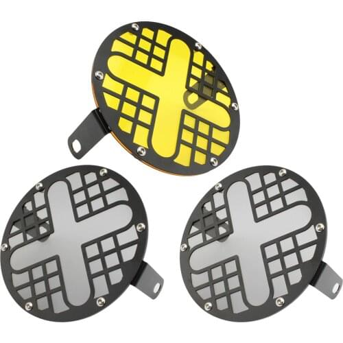 7" Motorcycle Headlight Covers Headlamp Guards with Metal Mesh Acrylic Board