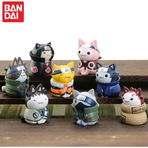 8 Pcs Anime Naruto Figures Model Toys Kawaii Mini Q Version Sasuke Doll Action Figure Model Cartoon Suit Toys for Children Gift