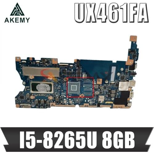 Akemy UX461FA original motherboard with 8GB I5-8265U For ASUS UX461FN UX461F UX461FA laptop motherboard mainboard test full 100