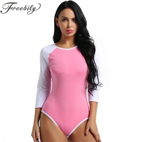 Diaper Lovers bodysuit Sexy Women clothes summer Long Sleeves Press Button Crotch Soft Cotton Bodysuit Leotard Teddy rompers