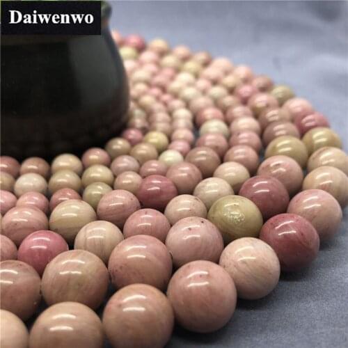 Rhodochrosite Beads 4-12mm Round Natural Loose Stone Rhodonite Bead Diy Necklace