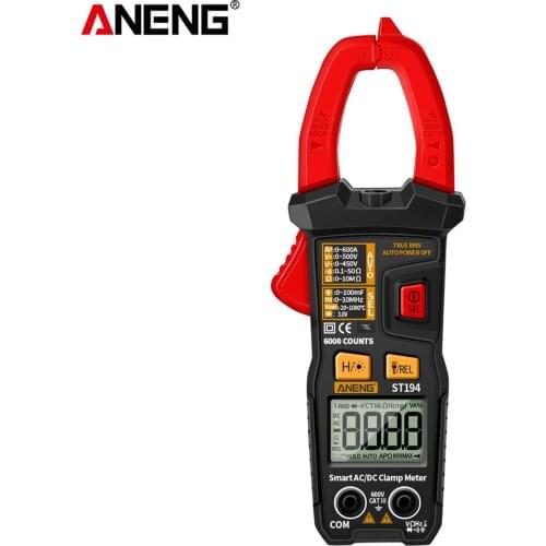 ANENG ST194 Digital 6000 Clamp Meter True RMS Counting DC AC Current Clamp Car Voltage Hz Tester Ohm Capacity Tool Measurement