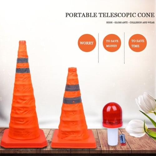 Roadblock rubber reflective cone road cone expansion road cone lifting road cone warning road cone folding road cone with LED