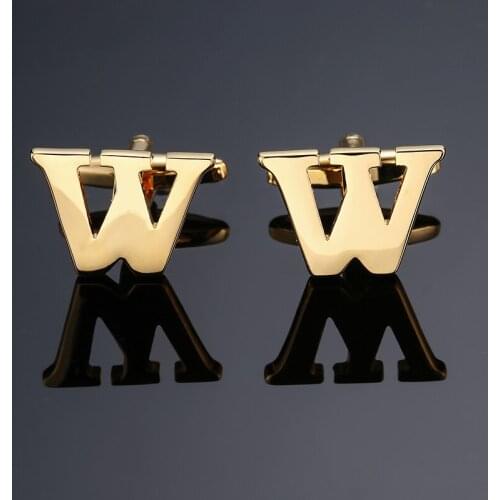 DY new High-quality Brass material English Golden English alphabet W Cufflinks Mens French shirt Cufflinks free shipping