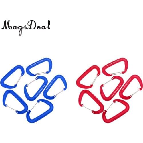 MagiDeal 6 Pieces 12KN Aluminum Wire Gate Carabiner for Hammock Camping Hiking Rappelling Rock Climbing Mountaineering Accessory