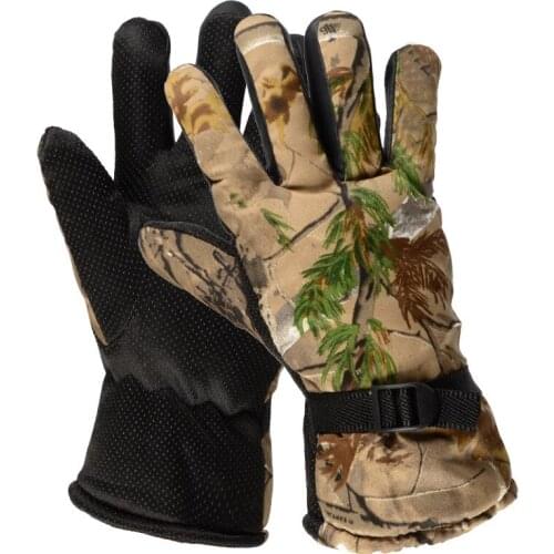 Men Women Winter Fishing Riding Warm Fleece Gloves Outdoor Climbing Skiing Hunting Tactical Training Camouflage Thermal Mittens