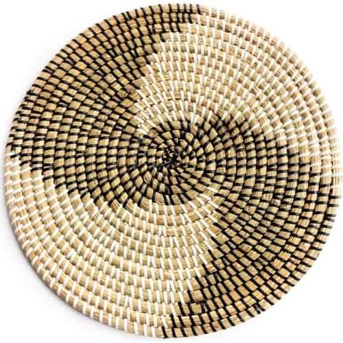 Rattan Wall Decor - Boho Wall Hanging Decorative Plate - Woven Trivets Handmade Placemats for Dining Table