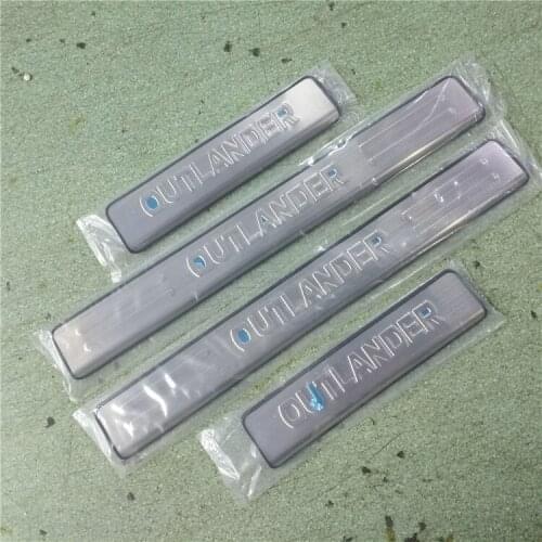 Stainless steel door sill strip for 2009-18 MITSUBISHI OUTLANDER Threshold trim car styling welcome pedal Scuff plate cover film