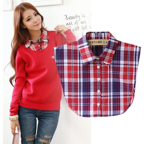 New Fashion Arrival Fake Collar Classic Plaid Check Detachable Shirt Collars Adjust Clothes Accessories