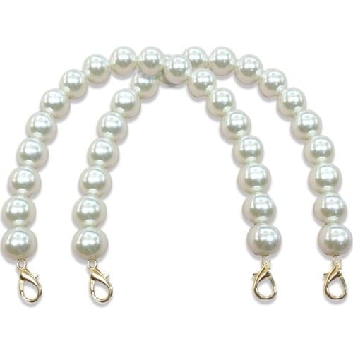 NEW brand Pearl strap for bags handbag accessories purse belt handles cute bead chain tote women parts silver/gold /black clasp