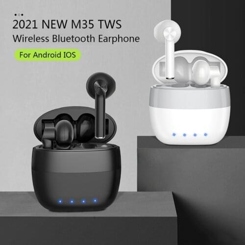 Original M35 TWS Earphone Bluetooth Wireless Headphones HIFI Stereo Noise Reduction Headset HD Microphone Touch For Android IOS