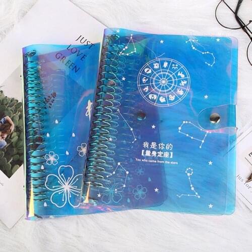 Dazzling Cover Press Button Loose Leaf Binder Notebook Notepad Diary Planner Waterproof Lightweight Practical