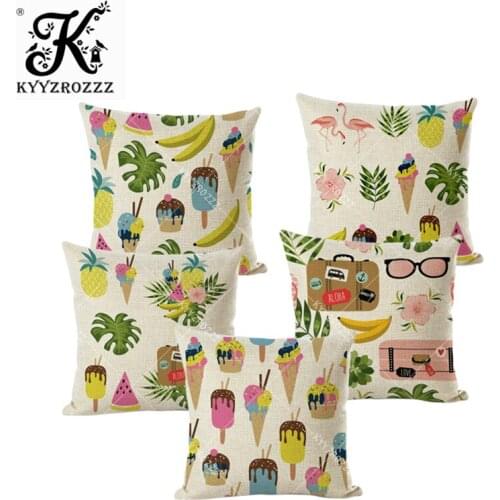 Plants Cushion Cushion,Lovely Ice Cream, Banana Office Decoration Sofa Pillowcase