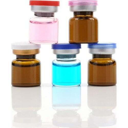 500*6ml Empty Cute Mini Glass Bottles Vials Jars Containers with Flip off Cap Butyl Silicone Stopper