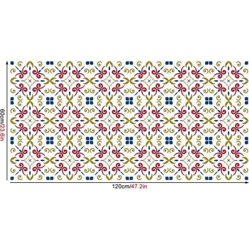 PVC non-slip twill 3D printing red and blue Haitian stickers bathroom bedroom living room DIY floor stickers