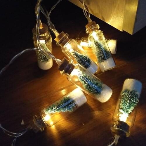 Mycyk Christmas Tree Glass Jar Bottle String Lights Battery operated for Wedding Party Fairy Lights Christmas Deocr 10/20/40leds