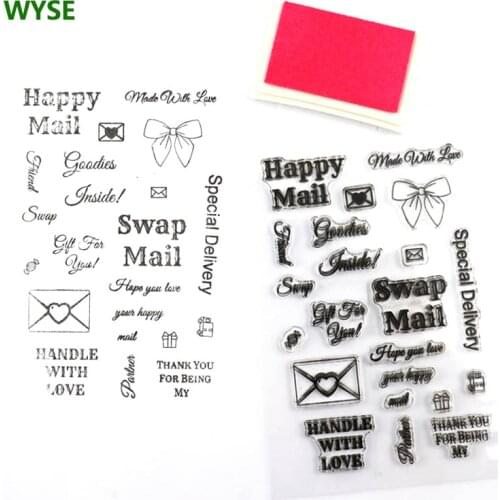 WYSE Email Word Clear Stamps Transparent Silicone Stamp Seal for DIY Scrapbooking Photo Album Paper Card Craft Template Supplies