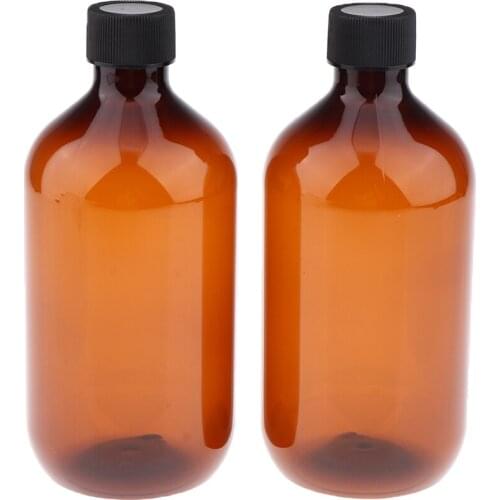 2Pcs 500ml Plastic Screw Bottle Travel Shampoo Cosmetic Holder Container with Cap Inside the Plug