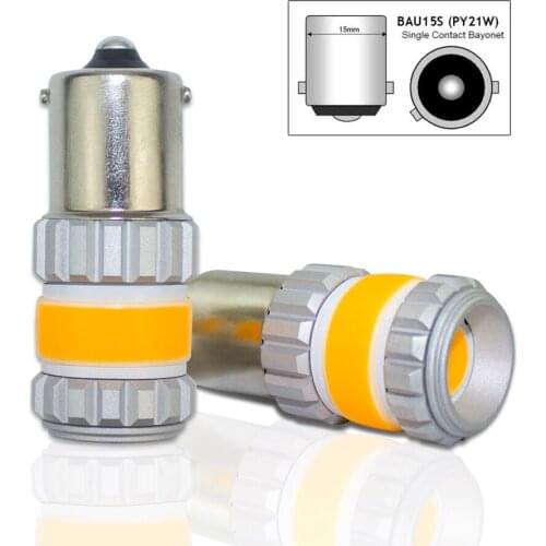 2Pcs High Power 800 Lumens 1156 LED Bulbs BAU15S PY21W 7507 Fit 9V-60V Replacement For Car Truck Backup Reverse And Signal Light