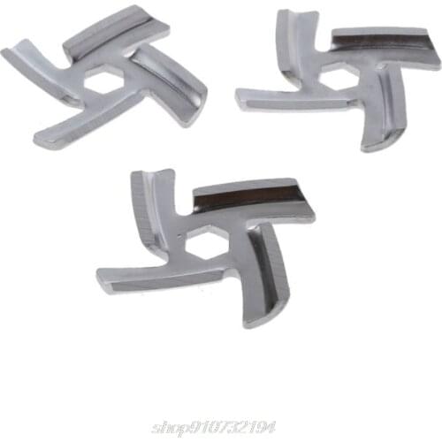 3pcs/set Type 5 Mincer Knife Stainless Steel Anti Rust 4 Blade Hexagon Hole Meat Grinder Parts Fits N12 20 Dropshipping
