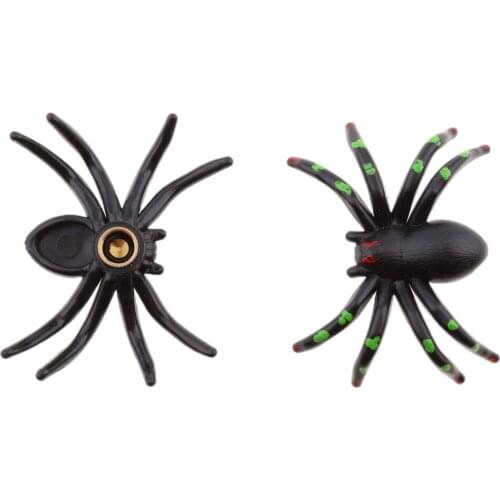 4pcs Spider Shape Wheel Tire Air Valve Green Spider Shaft Dustproof Rod Cover