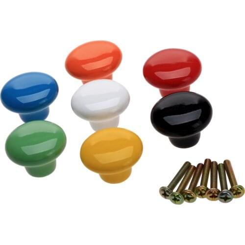 5pcs Kitchen Furniture Single Hole Handle Knobs Cabinet Knobs Ceramic Drawer Closet Cupboard Pulls Handle Furnitures Fittings