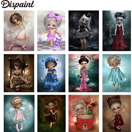 Dispaint Full Square/Round Drill 5D DIY Diamond Painting "Cartoon Kimono girl" 3D Embroidery Cross Stitch 5D Home Decor Gift