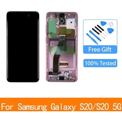 AMOLED G980F LCD For Samsung Galaxy S20 5G Touch Screen With frame Digitizer Assembly 6.2 '' S20 SM-G981B/DS G981F Display
