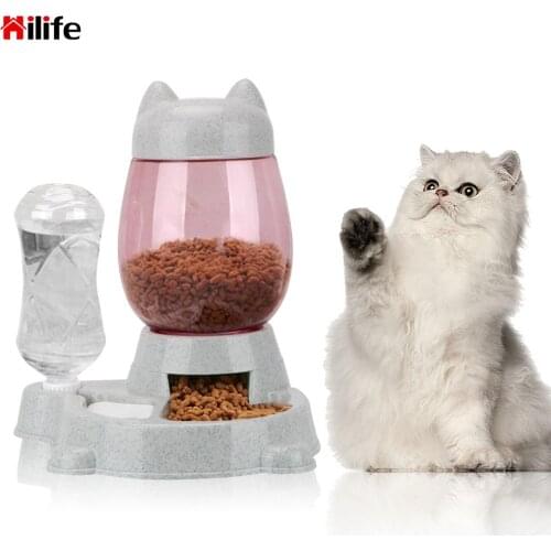 HILIFE 2.2L Pet Dog And Cat Automatic Feeder With 528ml Water Bottle Pet Feeding Container Water Source And Grain Two In One