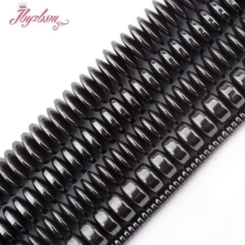 2x4,3x10,4x12mm Smooth Rondelle Beads Hematite Natural Stone Beads For DIY Necklace Bracelets Jewelry Making 15" Free Shipping