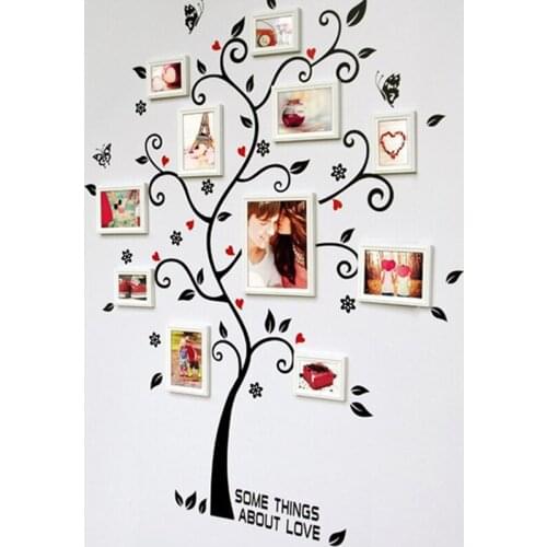 Flower Butterfly Tree Wall Sticker For Photo Frame Decoration Living Room Bedroom Mural Art Diy Home Decals Pvc Poster
