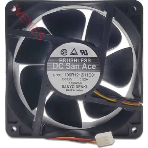 For 109R1212H1D01 12cm 120*120*38MM 12V 0.52A 3 wires Alarm Signal cooling fan