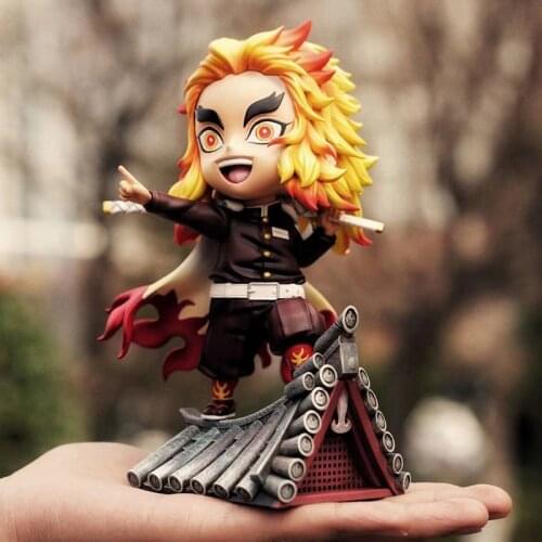 Anime Demon Slayer Rengoku Kyoujurou Action Figures Kimetsu No Yaiba Kawaii Collection Model Doll Toys For Childrens Gift 18cm