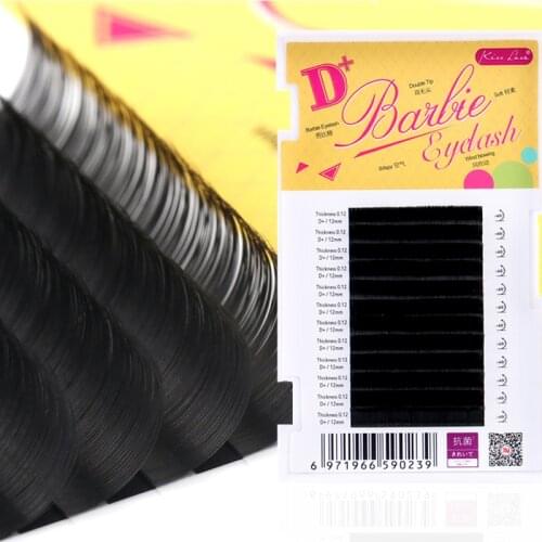 D+ curl Mink Individual Eyelash Extension Makeup Cilia Flat Ellipse Eyelashes Extensions split tips ellipse natural eye lashes