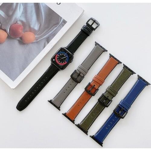 Leather Strap for iWatch 40mm 44mm band Fashion Personality Sports loop Tour band for Apple watch 42mm 38mm Series 2 3 4 5 6 SE