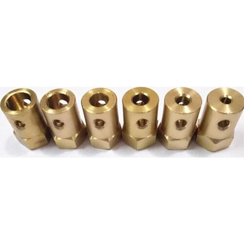 Brass hexagonal coupling car tire coupling 3mm 4mm 5mm 6mm 7mm 8mm D12 modification