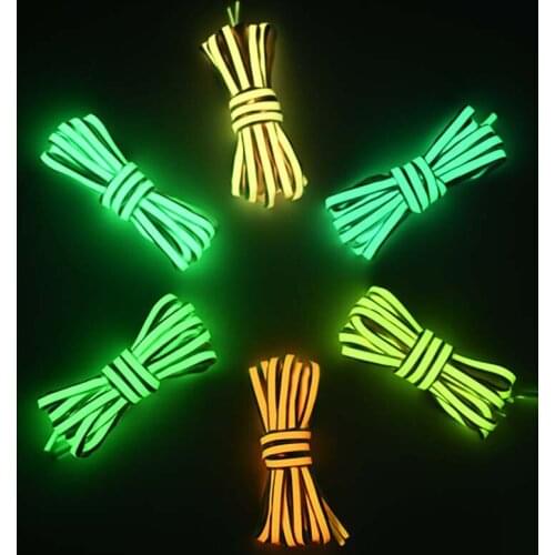 Pair Laser Luminous Shoes Laces Flat Sports Shoeslaces Athletic Sport Wristband Bracelet Party Night Running Decor 100/120/140cm
