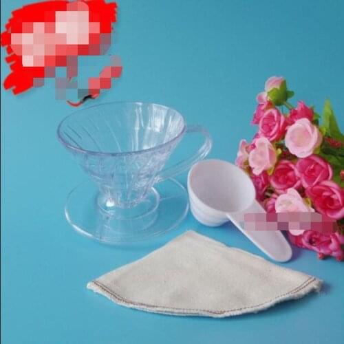 Hot Selling Cone-shaped V-shaped Hand Coffee Filter Brewing Cup Coffee Filter Bag Coffee Filter Cup Measuring Spoon Filter Cloth