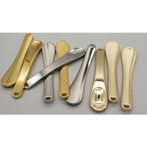 10/30/50pcs 6CM Metal Cosmetic Spoon Spatulas Makeup Cream Scoop Mask Mixing DIY Beauty Tool Gold Silver