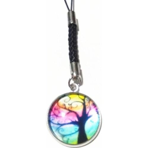 Mini Grass Beads Key Chain Life Tree Convex Top Flat Bottom Key Ring Cute Phone Pendant Bag Charming Holder Personality Gifts