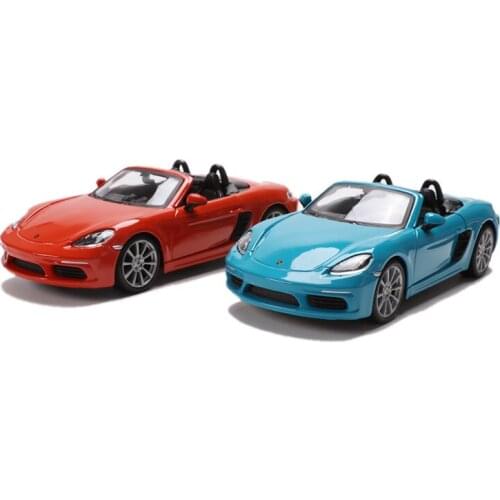 Bburago 1:24 Simulation Metal super toy car model For Porsc 718 with Steering wheel control front wheel steering collection