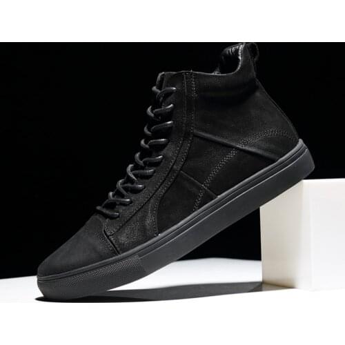 High Top Mens Sneakers Men Casual Shoes Genuine Leather Warm Winter Boots for Men Sport Sneaker Luxury Flat Ankle Boots Man Shoe
