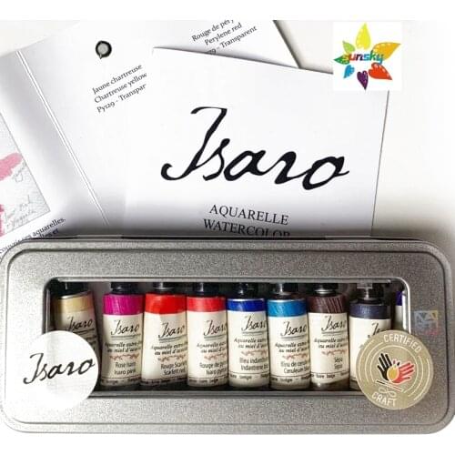 Isaro Watercolor pigment portable box, creative handmade,pearl,special color,Les clsssique set,new year set,Manù 1,Primaires set
